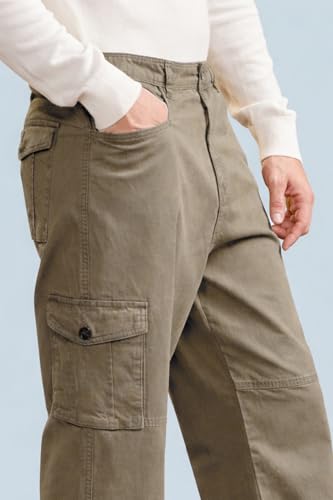 Image of Vogaan Men's Cotton Cargo Pants | Casual Trousers for Men | Comfortable Lower for Men | Breathable Pants with 6 Pockets