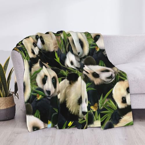Couverture de lit panda en microfibre douce pour soirées cocooning et salon
