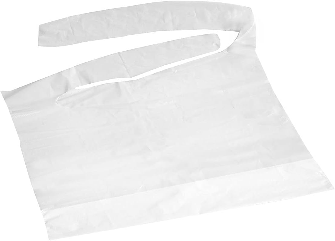 Disposable Plastic Bibs with Crumb Catcher (500-case)