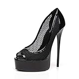  GIARO Morella Premium High-Heels für Damen - Elegante Stöckelschuhe - Damenschuhe mit hohem Absatz - verführerische Schuhe mit Stilettoabsatz - Pumps schwarz (Schwarz Glanz, Numeric_43)