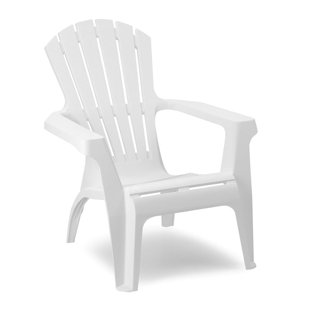Sedia da Giardino Dolomiti con braccioli, Poltrona Impilabile in Plastica per Esterno, Disponibile in 5 Colori (Bianco)