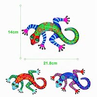 OFFCUP Metall-Gecko-Wanddekoration, 3pcs Eidechse Kunst Wand – Ansicht 3