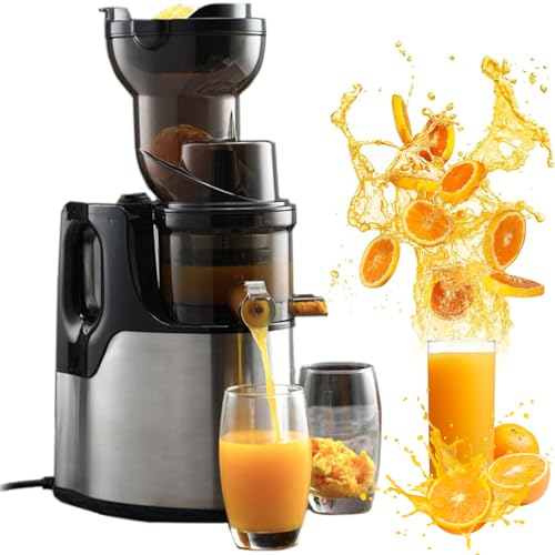 150 W Juicer de masticación Lenta: exprimidor de Prensa en frío para Frutas y Verduras, rampa de alimentación de 100 mm de Ancho, Alta retención de nutrientes - fácil de Limpiar, Anti -Goteo para