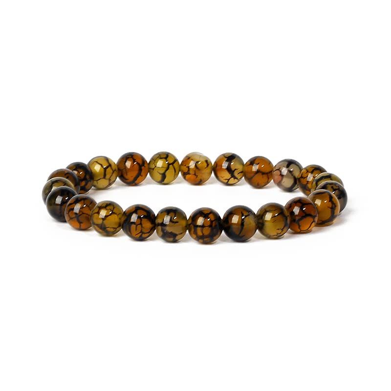 SANKAL Bracciale di pietra naturale con perle da 8 mm - Bracciale