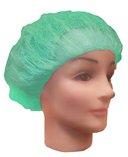 Gorro Desechable de Polipropileno Redondo, Verde, Caja 100 uds