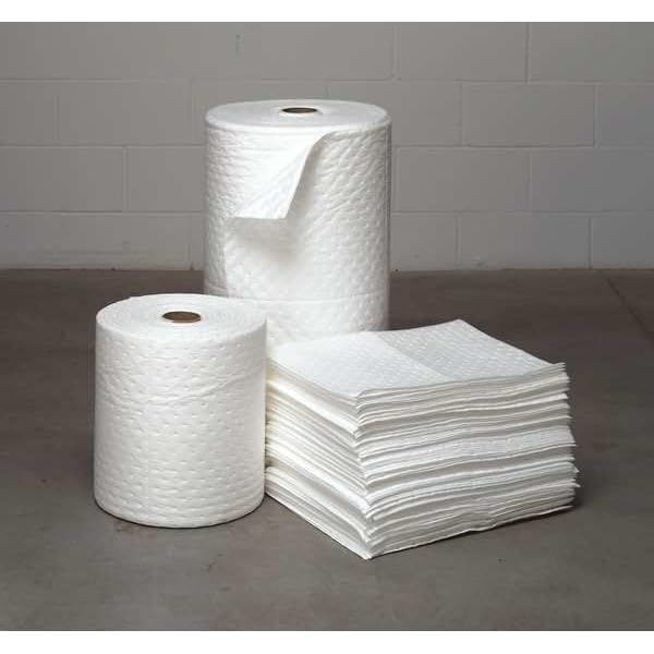 Image of Brady SXT30DP SXT Oil Only Absorbent Roll, Heavy Weight, Polypropylene, 30 inch x 150', White