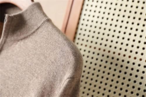 Men's Knitted Sweater with Half High Neck Zipper Winter Warmth Pullover Solid Color Tops4