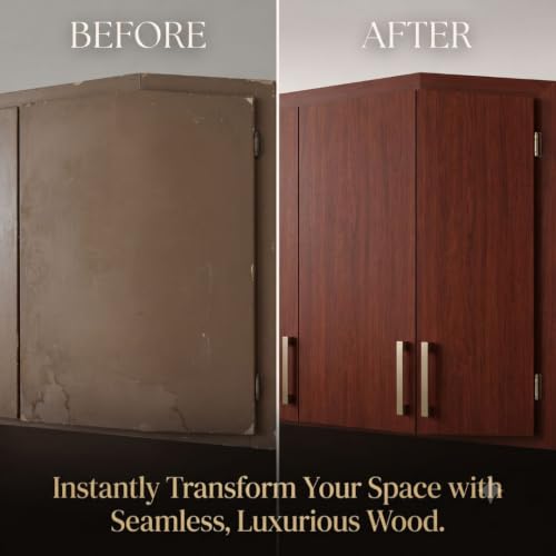 Image of HOME13 Wood Contact Paper Peel and Stick Wood Grain Wallpaper for Countertops Self-Adhesive Removable Waterproof Brown Vinyl Wall Paper for Furniture Kitchen (24x216 Inch)