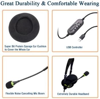 USBHEADSET1 USB Headset with HD Microphone; Noise-Canceling; in-Line Volume Control; Comfortable Over-The-Head Design; Compatible with PC/Laptop - Image 5
