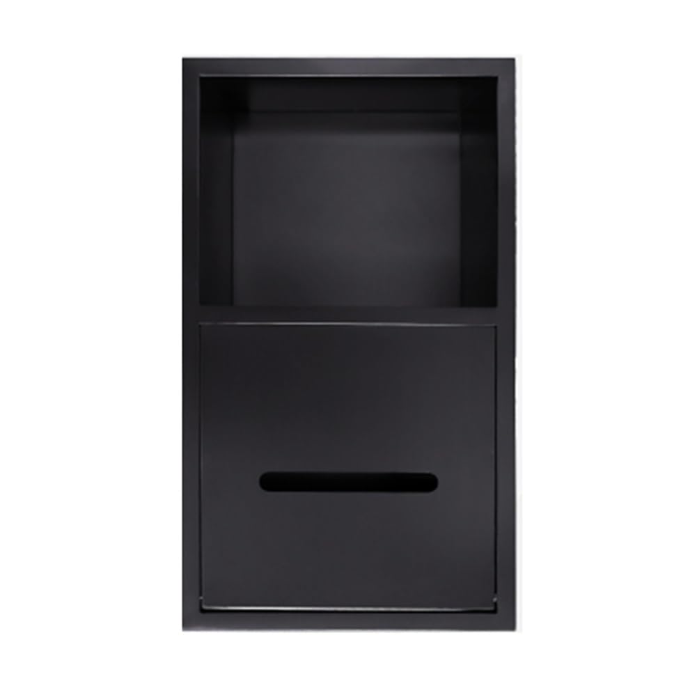 Porte-papier Toilette Noir Encastré Avec Niche Murale – Acier Inoxydable