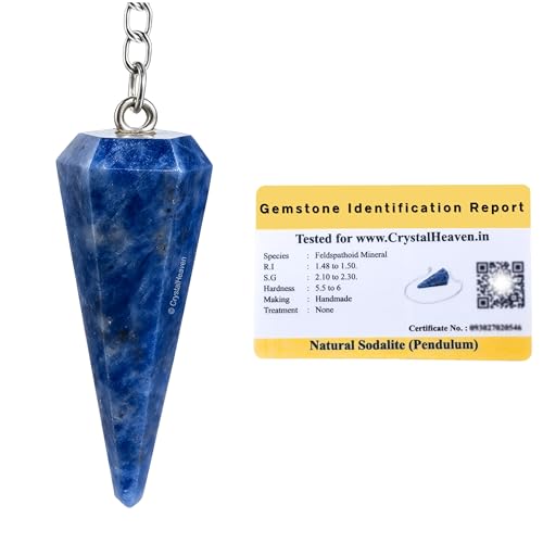 Image of Sodalite Pendulum Dowsing Tool - Natural Crystal Pendulum for Spiritual Guidance - Premium Dowser Pendulum for Accurate Divination and Energy Healing - Perfect for Energy Healing and Chakra Balancing - Handcrafted with Precision and Elegance