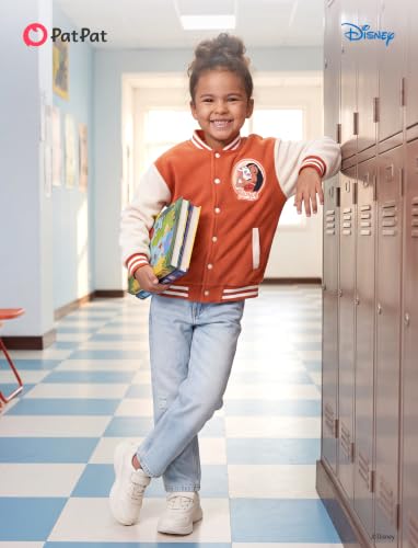 Image of Disney Kids Fleece Bomber Jacket, Varsity Outerwear with Pockets, 2-10Y