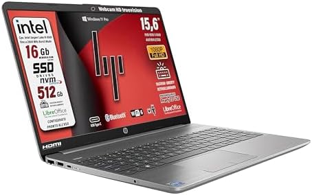 HP 250 G9 NOTEBOOK, 15,6 , processore Intel® Core i5-1235U, Intel® Iris® Xᵉ, RAM 16 GB, 512 GB SSD, Nero, Windows 11 Pro
