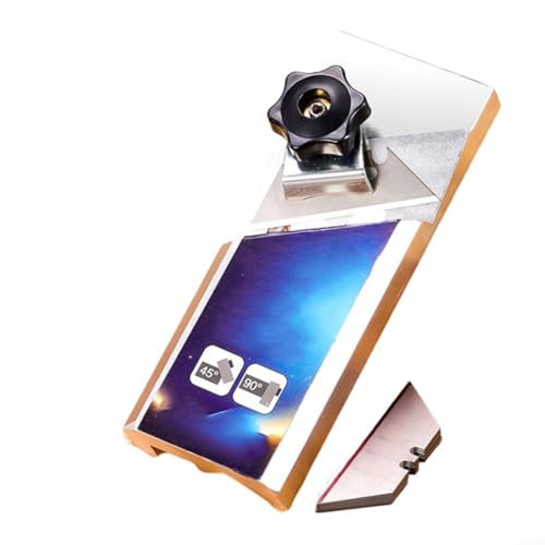 Woodworking Chamfer Burr Trimmer 45 Degree Planer Aluminum Alloy Dual Slot Bevel Edge Tool with 10 Waterproof Replaceable Blades(Silver)