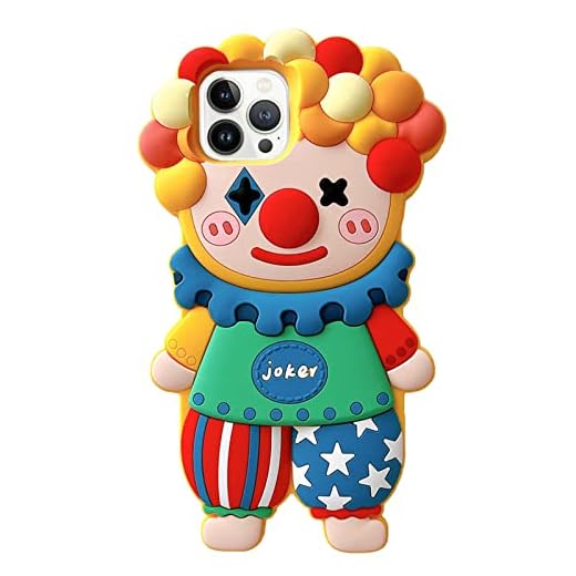 JIATAY Phone Cases for iPhone 12 Protective Case Cute, 3D Kawaii Camera Lens Protector Cover Phone Cases Silicone Compatible with iPhone 12 (Clown)