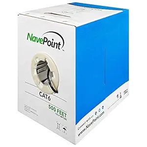NavePoint CAT6 (CCA) Ethernet Network Cable / Wire UTP Pull Box 500ft Cat-6 Black