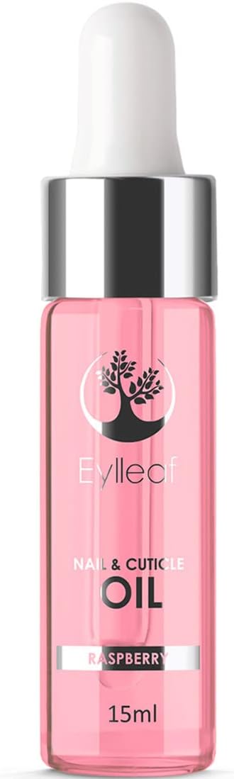 Nail and Cuticle Oil by Eylleaf - Nail Repair Treatment with Almond Oil and Vitamin E 15ml, Raspberry Scent 15ml