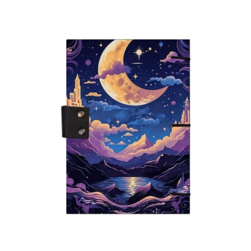 Image of Moon Art Diary Notebook 7x5 Inch 160 Pages Unruled Journal for Writing