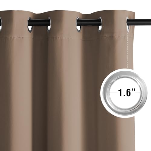 Image of NICETOWN Room Darkening Draperies Curtains Panels, 2 Panels Cappuccino W52 x L90