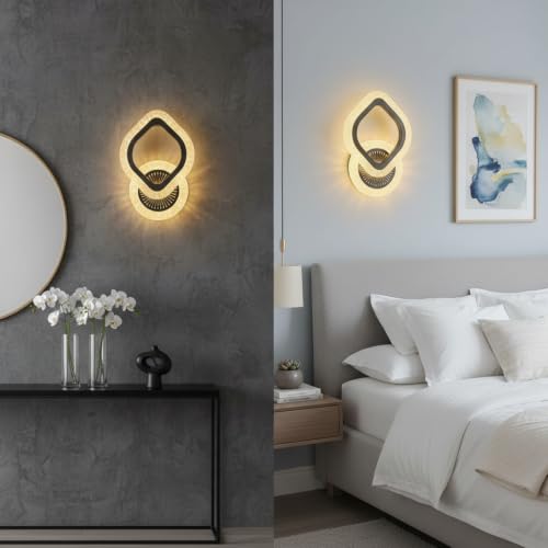 Image of Lyse Decor Wall Lights for Home Decoration LED Wall Light with 3 Color Modes, Easy Installation, Ideal for Modern Interiors, Bedroom, Living Room, Hallway, Office (2, WL85)