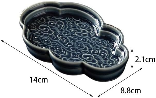 Breakfast Tray Ceramic Chinese Zen Snack Tray Exquisite Tea Table Tea Tray Dried Fruit Tray Home Fruit Tray Cake Tray Coffee Table Tray,B-XL