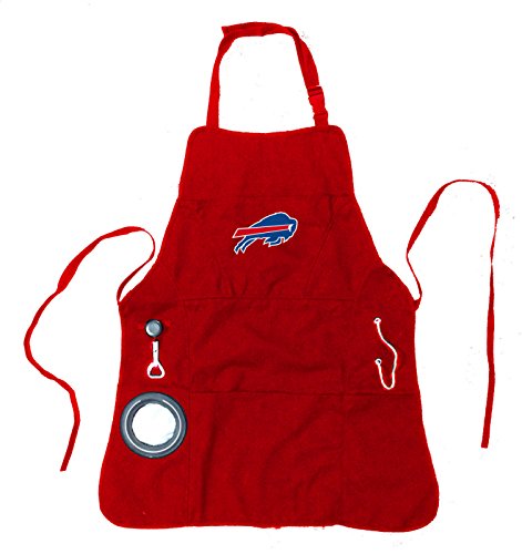 Team Sports America NFL Ultimate Grilling Apron with Bottle Opener and Insulated Beverage Holder, Adjustable Straps Men Women