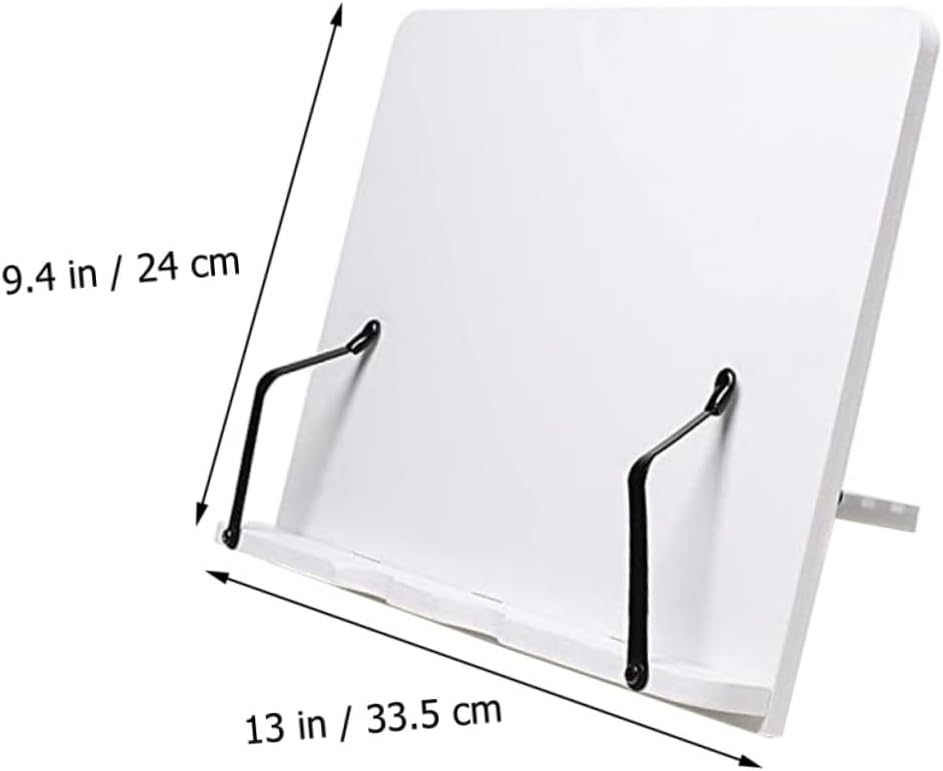 NUOBESTY Wooden Cookbook Stand Adjustable Height Easy-Access Book Holder for Recipes and Music Sheets Sturdy Easel Display for Tablets and Textbooks