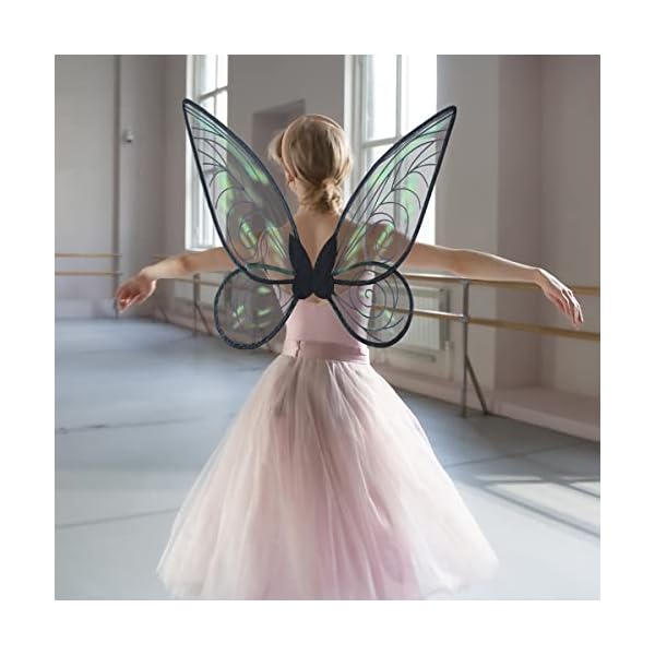 Quescu fairy wings for adults,butterfly wings for girls,angel wings,fairy costume for women halloween dress up party favor - image 5