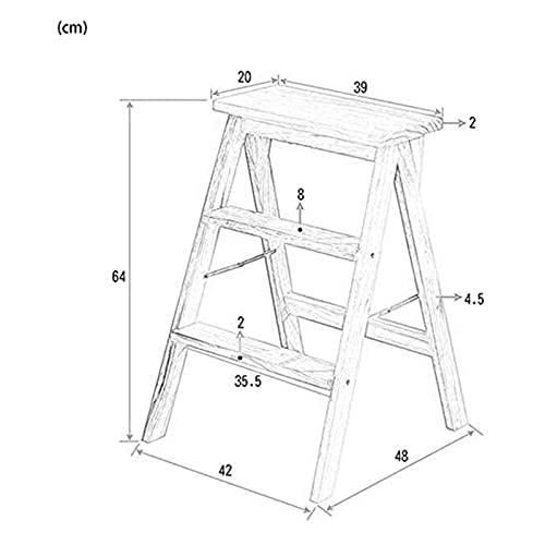 Échelle pliante en bois créative et tabouret de salon chaleureux - 4