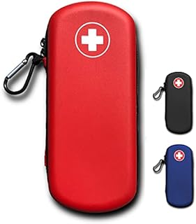 EpiPen Carrying Case, Durable EVA Foam, Water Resistant, Holds 2 Epipens, Auvi-Q, Eye Drops, Nasal Sprays and Other Essential Allergy Supplies (Red)-Red