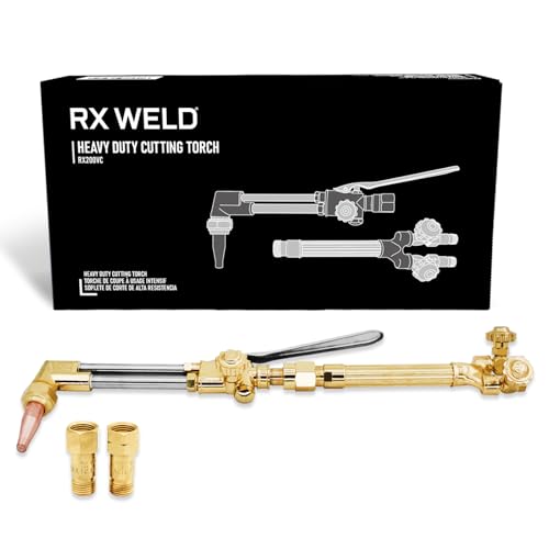 RX WELD Heavy Duty Oxy Acetylene Cutting Torch with Check Valves, CA 2460 Attachment, HD310C Handle...