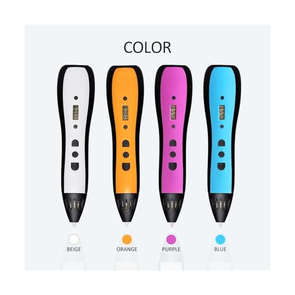 Kretrum Stylo 3D pour Les bricoleurs Stylo d'impression 3D avec écran LCD Stylo de Peinture 3D avec Filament PLA 1,75 mm Jouet Amusant Meilleur Cadeau d'anniversaire – Image 5
