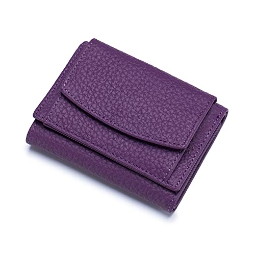 ZhaoCo Cartera Pequeña Mujer con Monedero Billeteras Cuero para Mujer Pequeño en Formato Corto con Bloqueo RFID para Niñas - Morado Cover