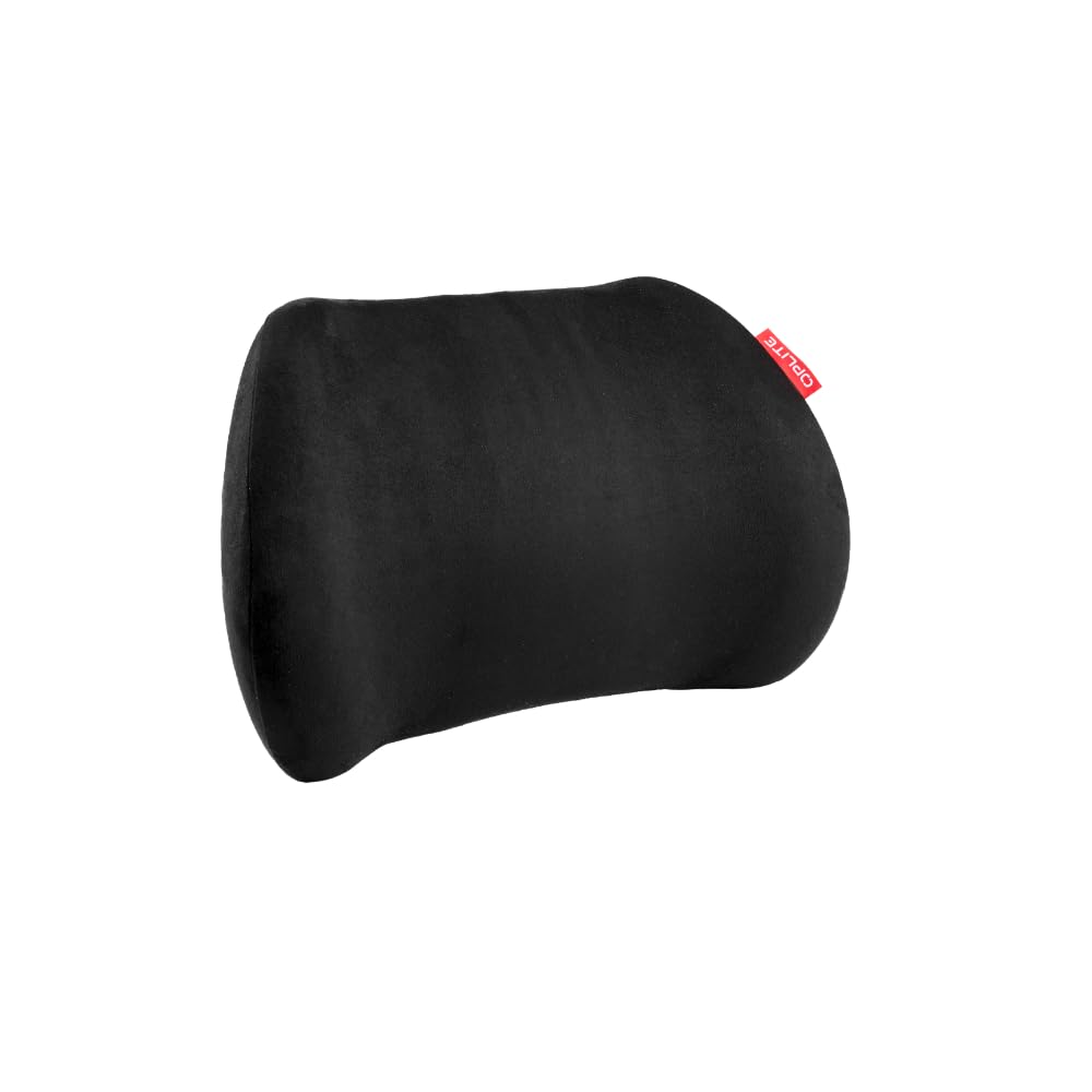 OPLITE – Lombar-Polster – Memory-Foam-Lendenbodenpolster für den Schalensitz – Simracing-Rückenstütze – Long Session Comfort – Schwarze Wildlederpolsterung – Cockpit-kompatibel und Gaming-Sitze