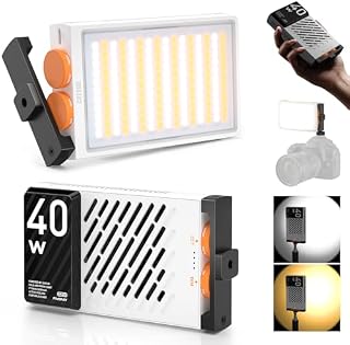 ZHIYUN FIVERAY M40 [Official] Video Light 40W Portable Camera Light, 14000 Lux, CRI/TLCI 96+ 2700-6200K, 320g LED Panel DSLR Photography Lighting Pocket Fill Light for YouTube TikTok Livestream