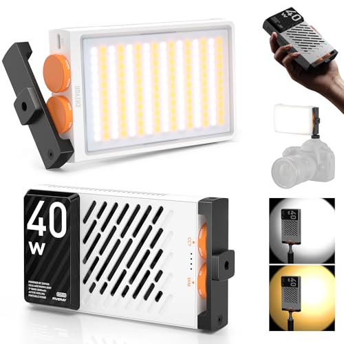 ZHIYUN M40 [Oficial] Luz de Video LED Cámara de 40W, Luz Continua Fotografia Portátil para Videocámaras DSLR, Fotografía Youtube TikTok, 14000 Lux, 2700K-6200K, CRI/TLCI 96+