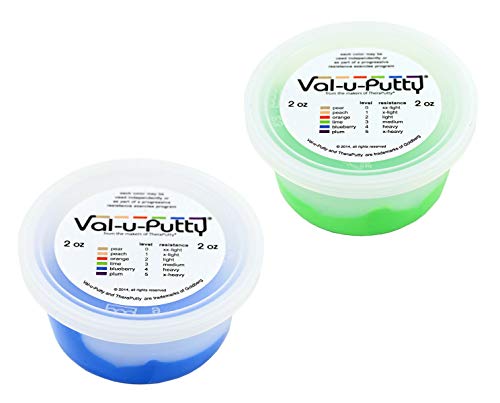 Val-u-Putty Exercise Putty - Lime, Blueberry - 2 oz Each - Bundle