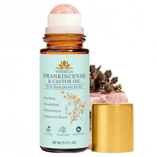 Castor Oil & Frankincense Real Rose Quartz Roll On 50ml / 1.7 fl.oz