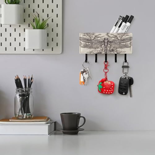 Portallaves de pared con libélula para solucionar el desorden de las cartas 6
