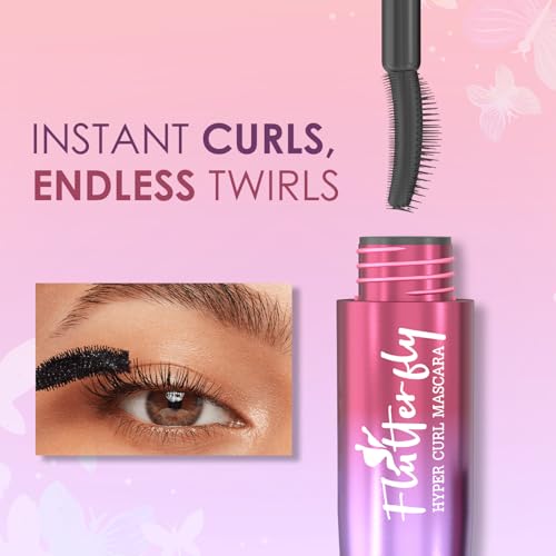 Image of Glam21 Flutterfly Hyper Curl Mascara | Instant Curled & Lifted Lashes |Waterproof & Smudge-Proof Formula | Non-Clumping | Voluminous Finish| Black - 10ml