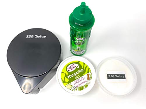 RSG TODAY Black Plastic Glass Rimmer RSG TODAY Packaged Sugar Master of Mixes Single Pressed Lime Juice Master of Mixes Margarita Salt