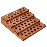 MAYJOYDIY 4-Tier 52 Slots Wooden Lipsticks Holder 9.5x8.9 inch Wooden Riser Tube Display Stand, Essential Oil Display Storage Organizer for Cosmetic Lip Gloss Tool