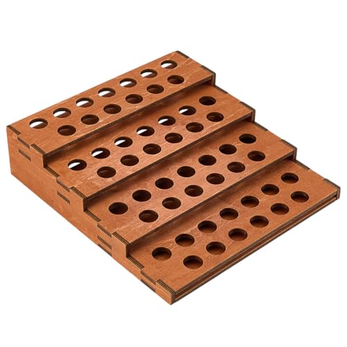 MAYJOYDIY Présentoir à Rouges à Lèvres en Bois à 4 Niveau et 52 emplacements Tube de 24x22.5cm Support de Présentation Présentoir à Huiles Essentielles...