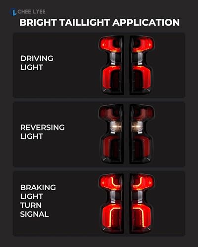 Image of Upgrade 1 Pair Black Tail Lights For 2019-2026 Silverado 84752979 84752978 | 2019-2026 Silverado 1500 WT /CUSTOM /CUSTOM TRAILBOSS /RST /LT TRAILBOSS 2020-2023 Silverado 2500HD /3500HD WT /LT