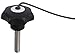 Kipp 06220-706X60 Black Thermoplastic/Steel Star Grip with Safety Lanyard, M6 External Thread, Style LS, Metric, 25 mm Diameter, 60 mm Screw Length, 16 mm Height, Black Cap Color