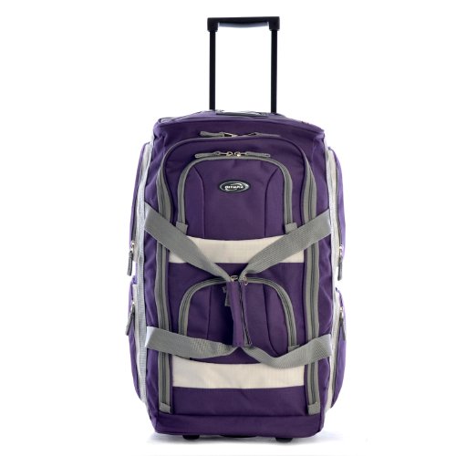 Olympia 8 Pocket Rolling Duffel Bag, Dark Lavender, 26 inch
