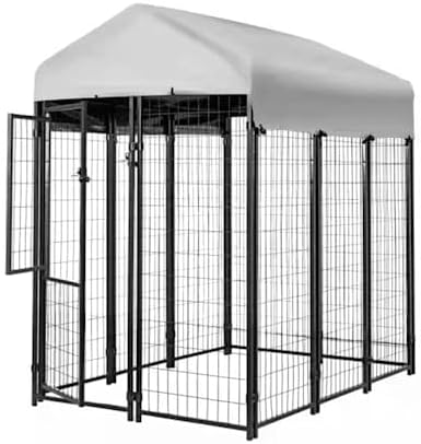 Black Welded Wire Kennel Kit for Dogs, 72" L X 48" W X 72" H