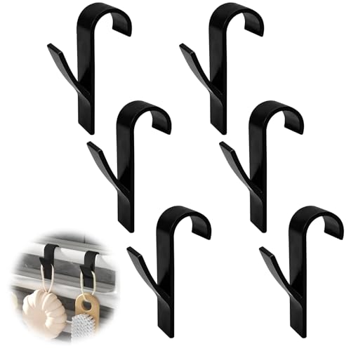 Makloee 6pcs Black Round Radiator Hooks, Towel Rail Radiator Hooks, Universal Fit All Standard Radiators, Durable Metal Bathroom Accessories