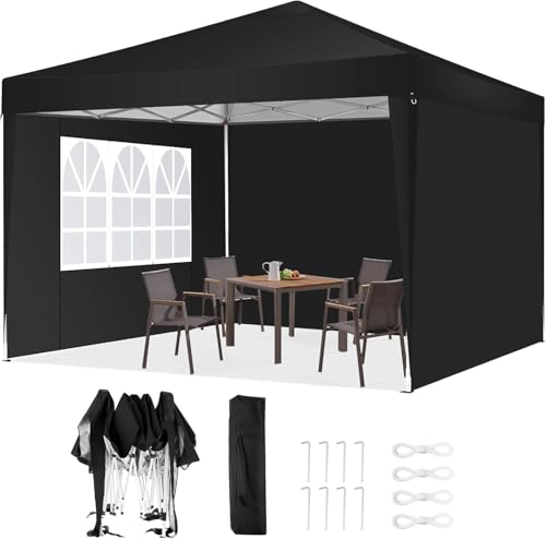 Image of COBIZI Canopy 10x10 Pop Up Canopy Tent,Black