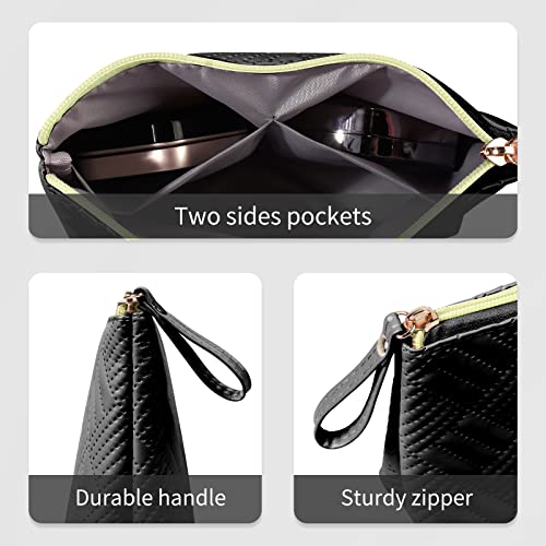 Maange Cosmetic Bag For Woman Small Makeup Bag With Zipper Pu Leather Makeup Pouch Cute Makeup Bag For Purse Travel Make Up Bag With Handle #TOP3